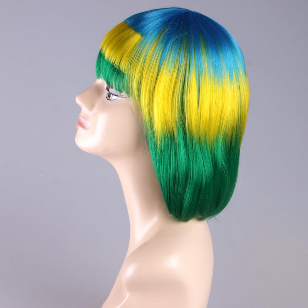 flagwigs, football wigs, fan wigs, afro wigs, mullet wigs, bob wigs, euro wigs,  premier league wigs,Brazil Bob Wig 