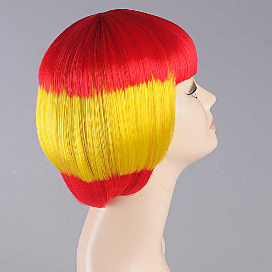flagwigs, football wigs, fan wigs, afro wigs, mullet wigs, bob wigs, euro wigs,  premier league wigs,Spain Bob Wig 