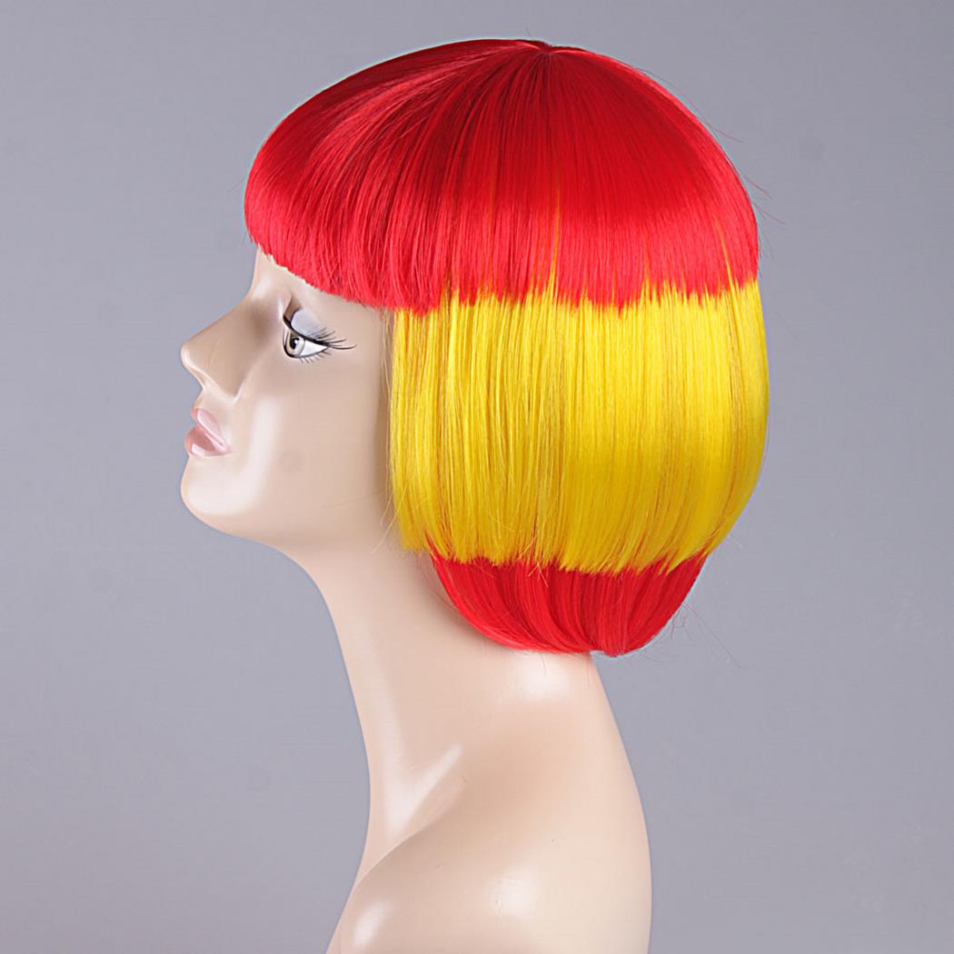 flagwigs, football wigs, fan wigs, afro wigs, mullet wigs, bob wigs, euro wigs,  premier league wigs,Spain Bob Wig 