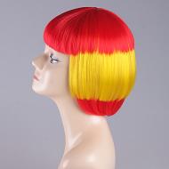 flagwigs, football wigs, fan wigs, afro wigs, mullet wigs, bob wigs, euro wigs,  premier league wigs,Spain Bob Wig 
