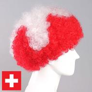 flagwigs, football wigs, fan wigs, afro wigs, mullet wigs, bob wigs, euro wigs,  premier league wigs,Switzerland Afro Wig